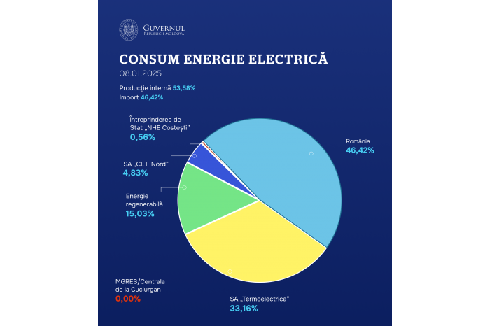 Government crisis cell: electricity consumption fully covered for 8-9 January 